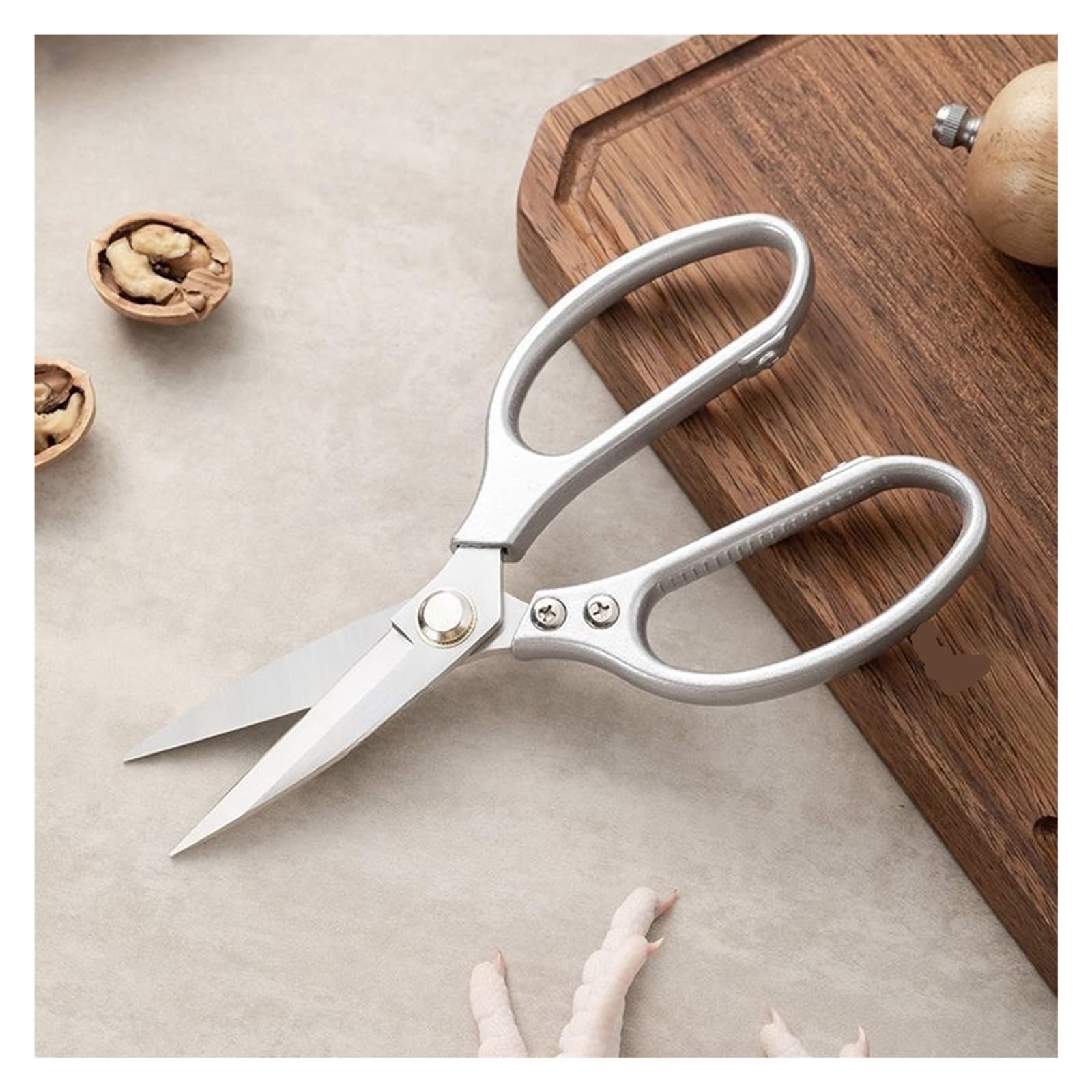 Ciseaux de cuisine – robustes SK5 en acier inoxydable for viande, os poulet et légumes(Silver Simple Style)
