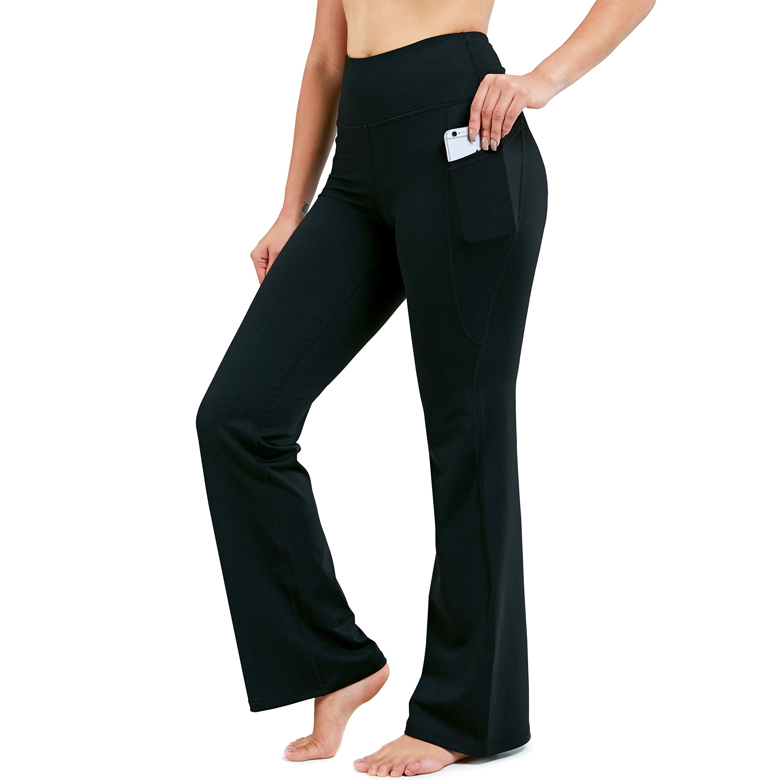 28'/30'/32'/34' Inseam Women's Bootcut Yoga Pants Long Bootleg High-Waisted Flare Pants with Pockets