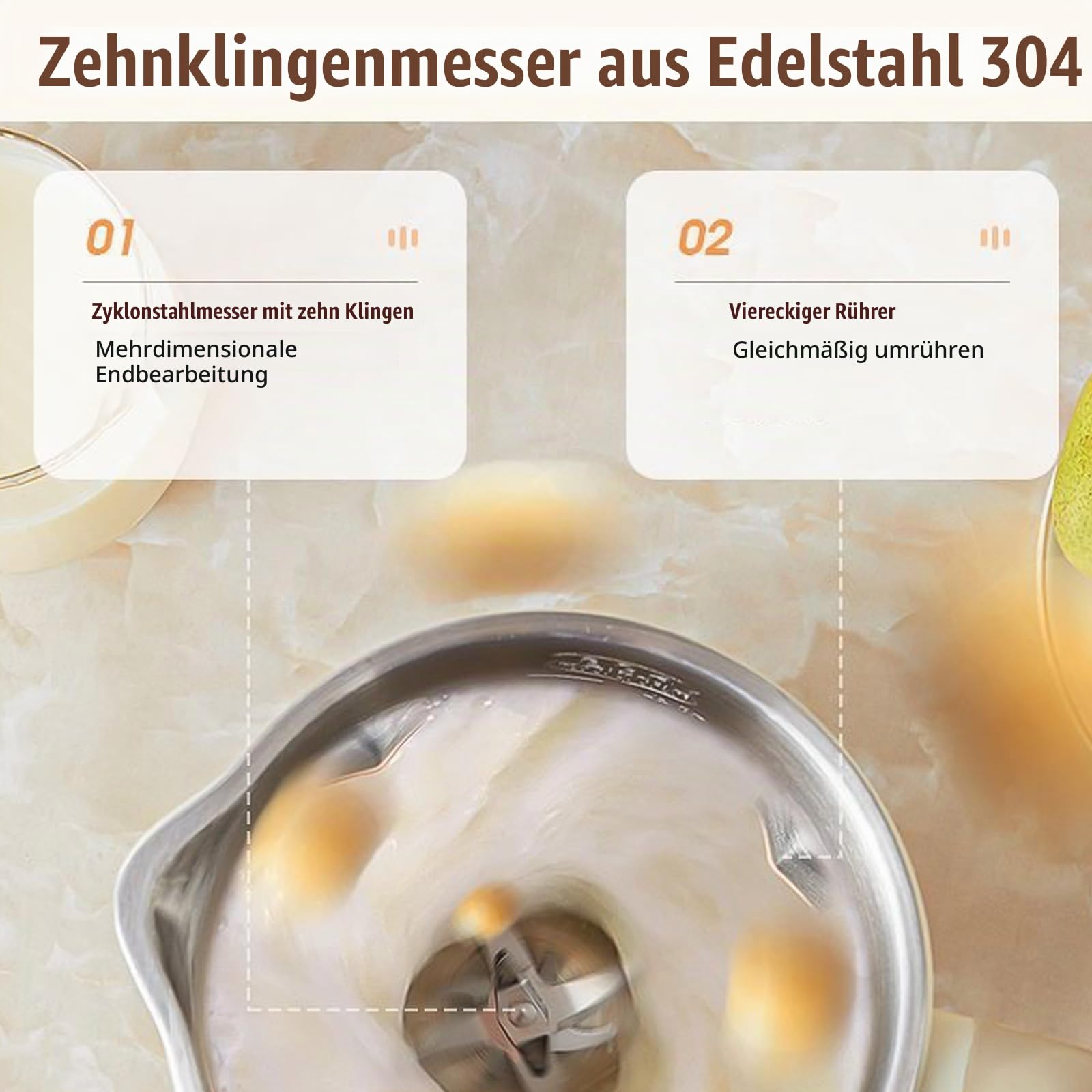 8-in-1 Sojamilch Maschine, Kuhmilchbereiter, Sojamilch Hersteller, Nussmilchmaschine mit 304 Edelstahl, Automatische Sojamilchbereiter, Pflanzenmilchbereiter, Touchscreen, Selbstreinigend (Weiß)
