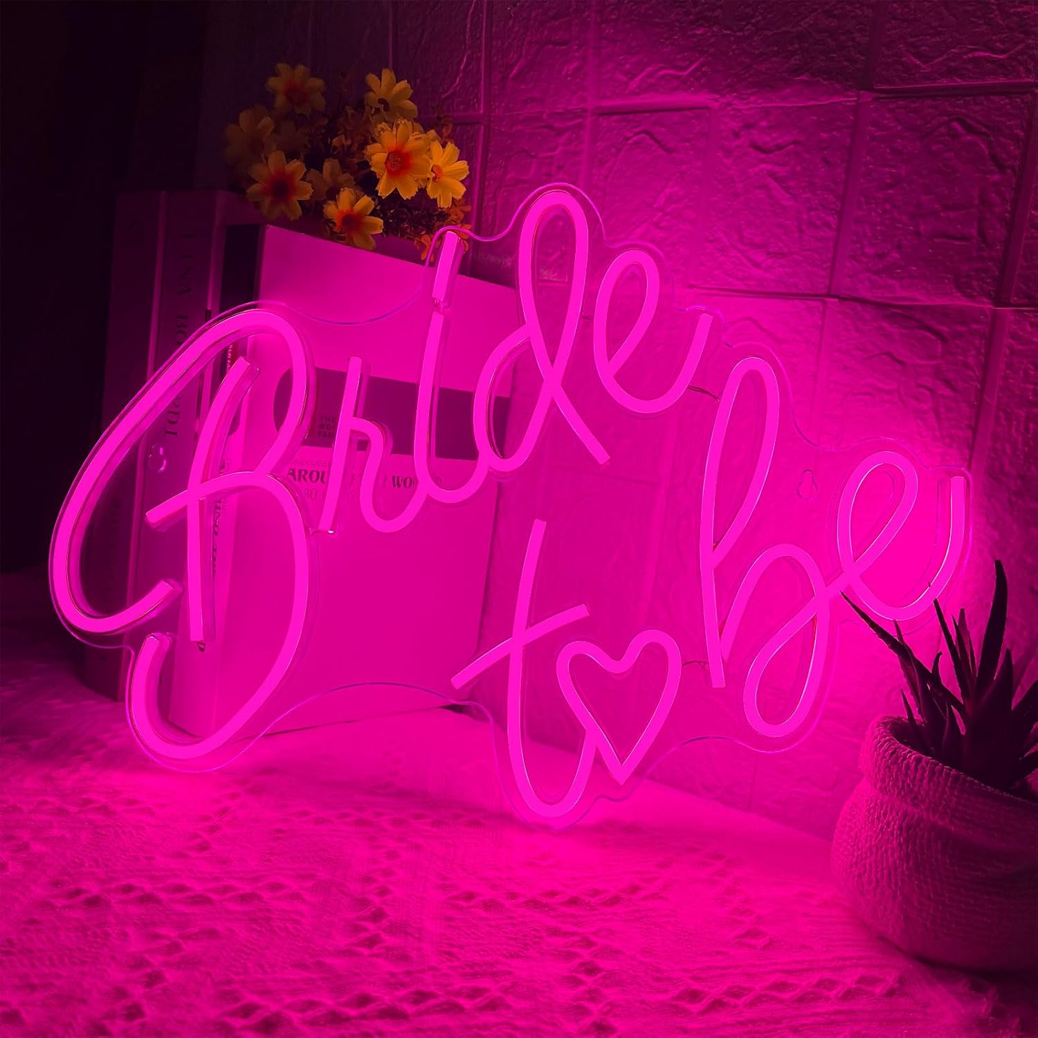 Bride to be Neon Sign, Pink LED Neon Light Signs USB Wedding Light Signs for Bridal Shower Bachelorette Engagement Party Backdrop