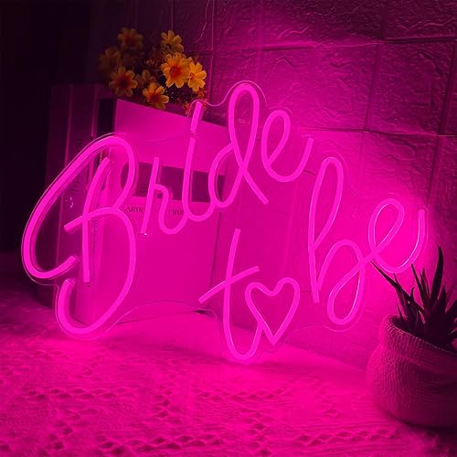 Miniatura 6 de Letrero de neón con texto en inglés "Bride to be", letreros de luz de neón LED rosa, letreros de luz de boda USB para despedida de soltera,