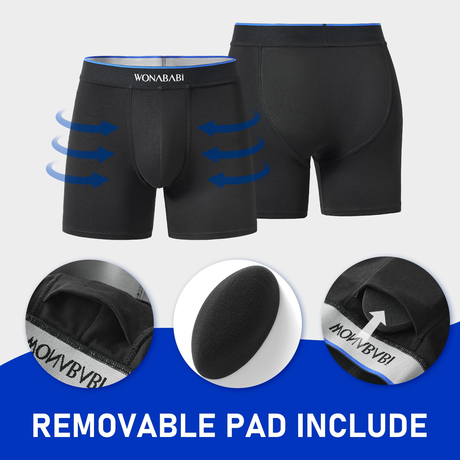 Wonababi Boxer Slip Underwear per Trans, Slip Corti con Elasticità Anti-Attrito per Ragazzi Trans, FTM
