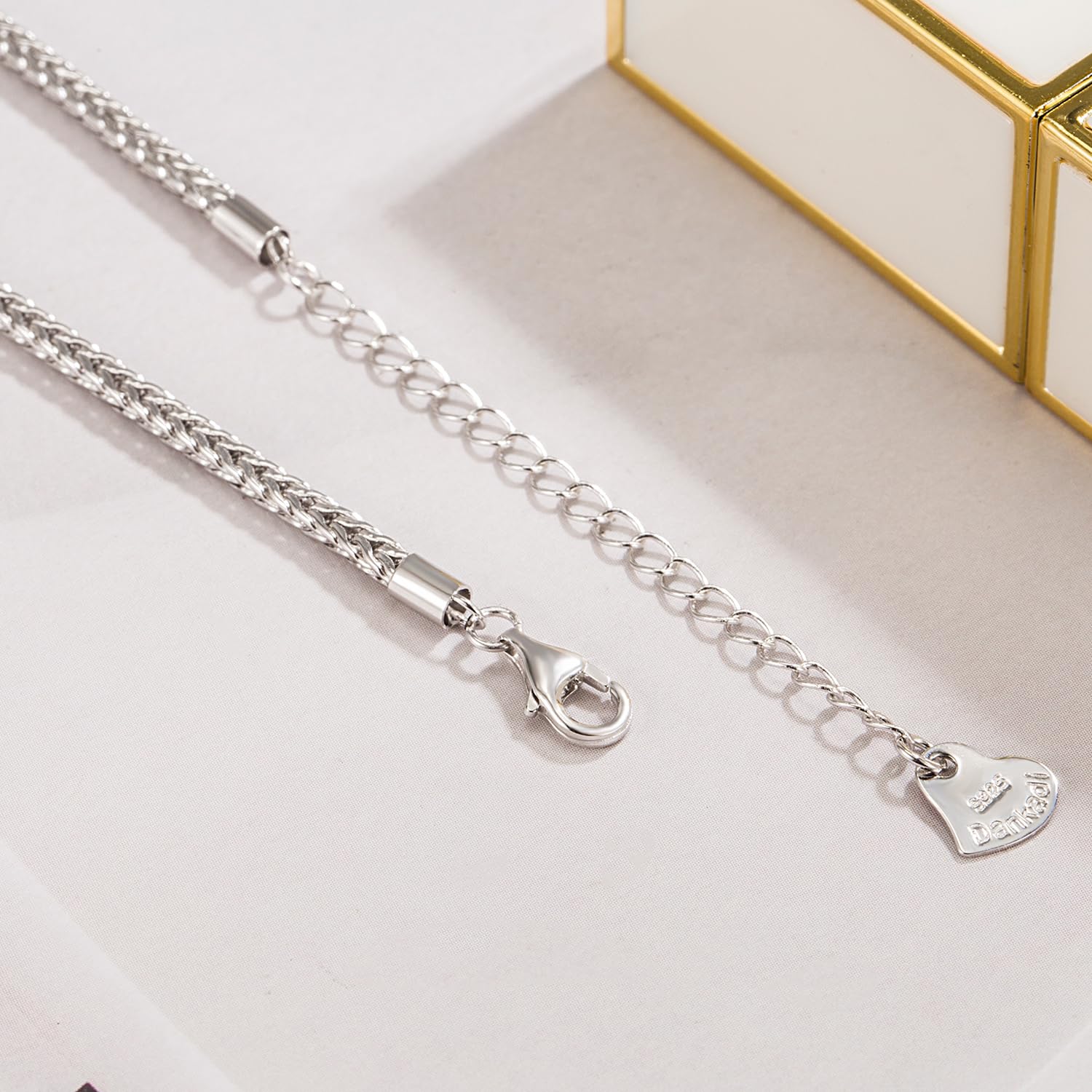 Dankadi Cavigliera in argento 925, 3 mm, 4 mm, 4,5 mm, 5 mm, 6 mm, catena 27 cm, 30 cm, chopin rotondo cubano scatola Rolo serpente, chiusura ro, regalo gioielli da donna