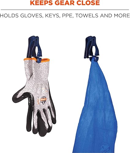 Miniatura 2 de Ergodyne Squids 3405MD - Pinza para guante detectable de metal con soporte para cinturón, azul profundo, 1 unidad (paquete de 1)