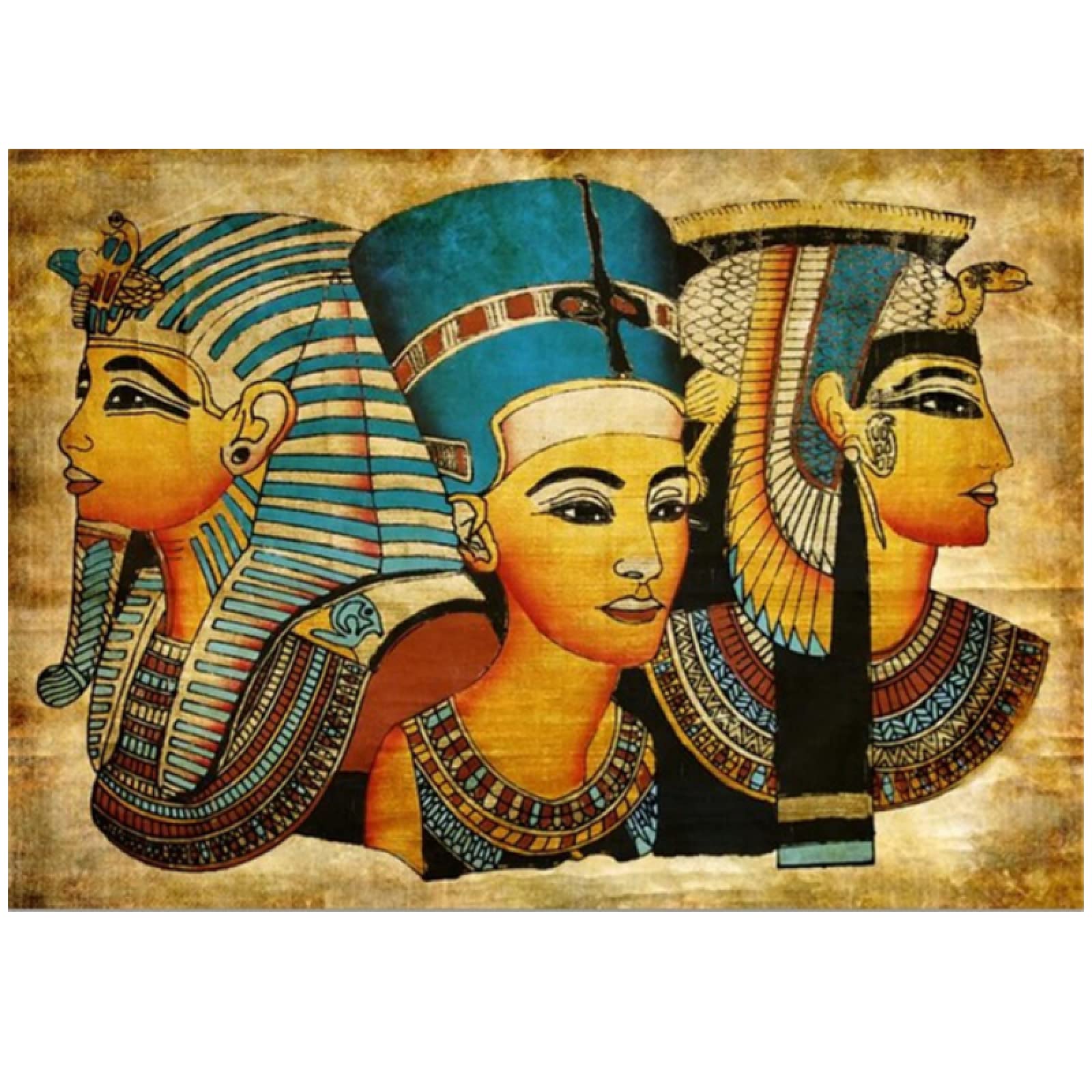 古代エジプト絵　お盆 超レア エジプト壁画風 お盆 トレイ アンティーク 骨董品