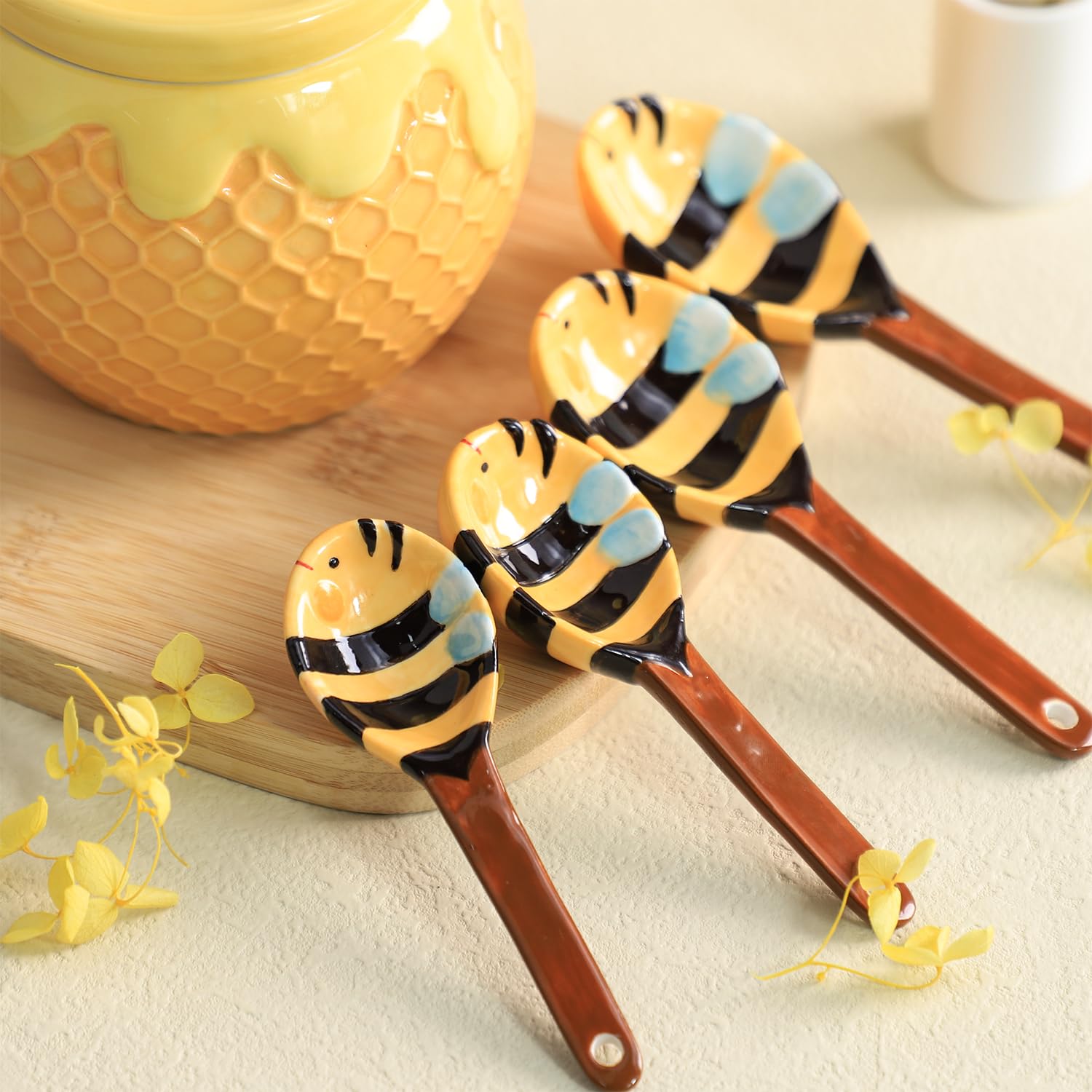 Amazon.com: Sizikato 4pcs Porcelain Measuring Spoons with Base