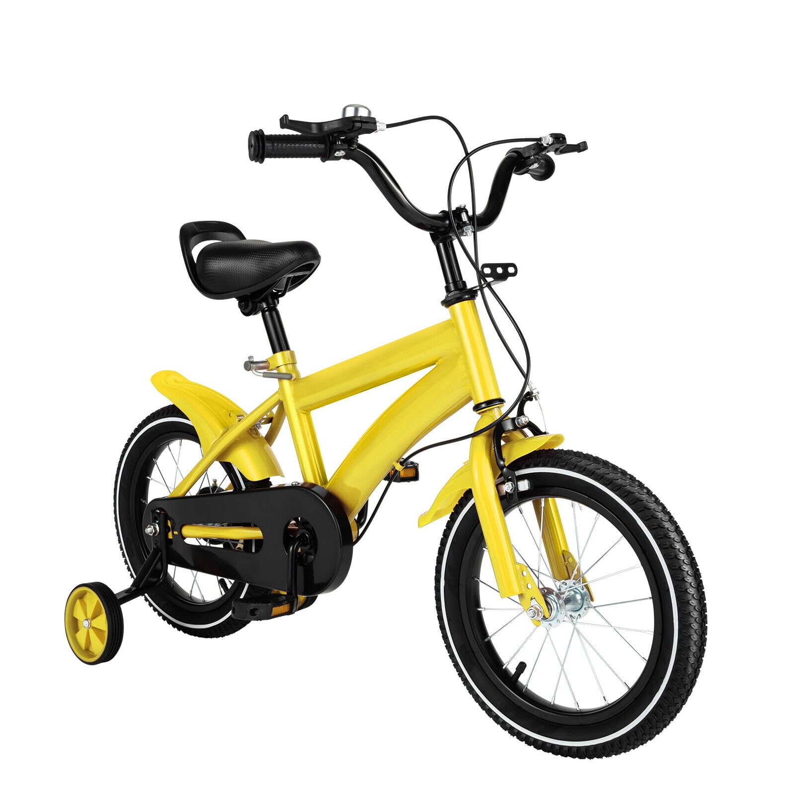 Bicicleta infantil de 14 pulgadas con ruedas estabilizadoras, bicicleta para niños a partir de 3-6 años, 56 cm a 67 cm de altura