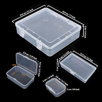 28 Pack Rectangular Mixed Sizes Clear Plastic Storage Containers