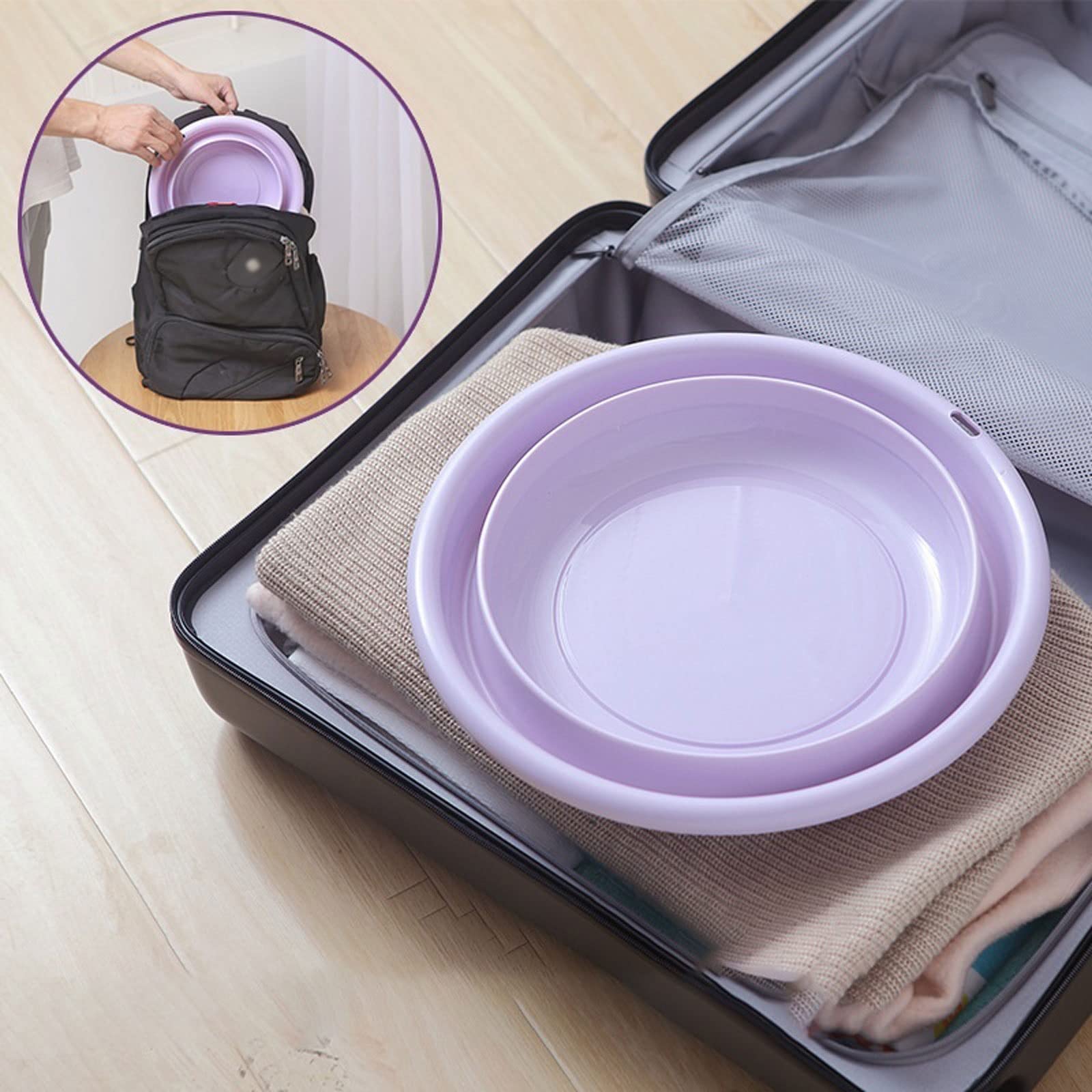 JINGYAN Bassine Retractable Seau Pliable Portable Camping lavabo Pliante Silicone de pêche pliale Voiture Lavage Nettoyage(Green,US-Size M)