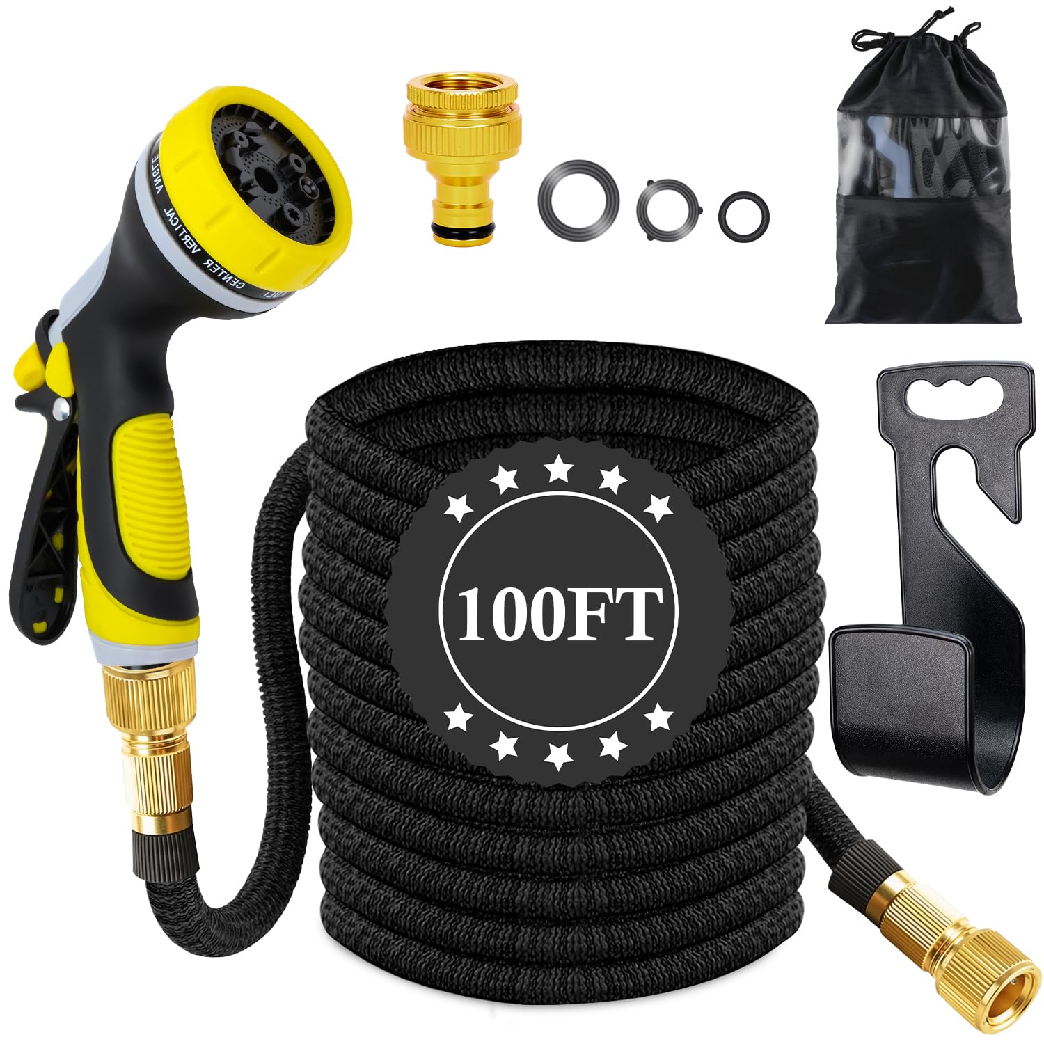 Expandable Garden Hose Pipe, Magic Expanding Hose with 10 Pattern Spray Gun