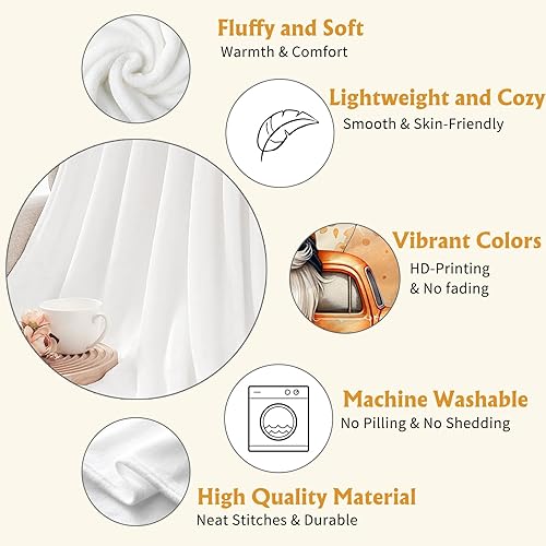 Miniatura 49 de YeeJu Manta decorativa de otoño, color naranja, Acción de Gracias, otoño, lindas calabazas, manta para sofá, cama, sala de estar, suave, acogedora