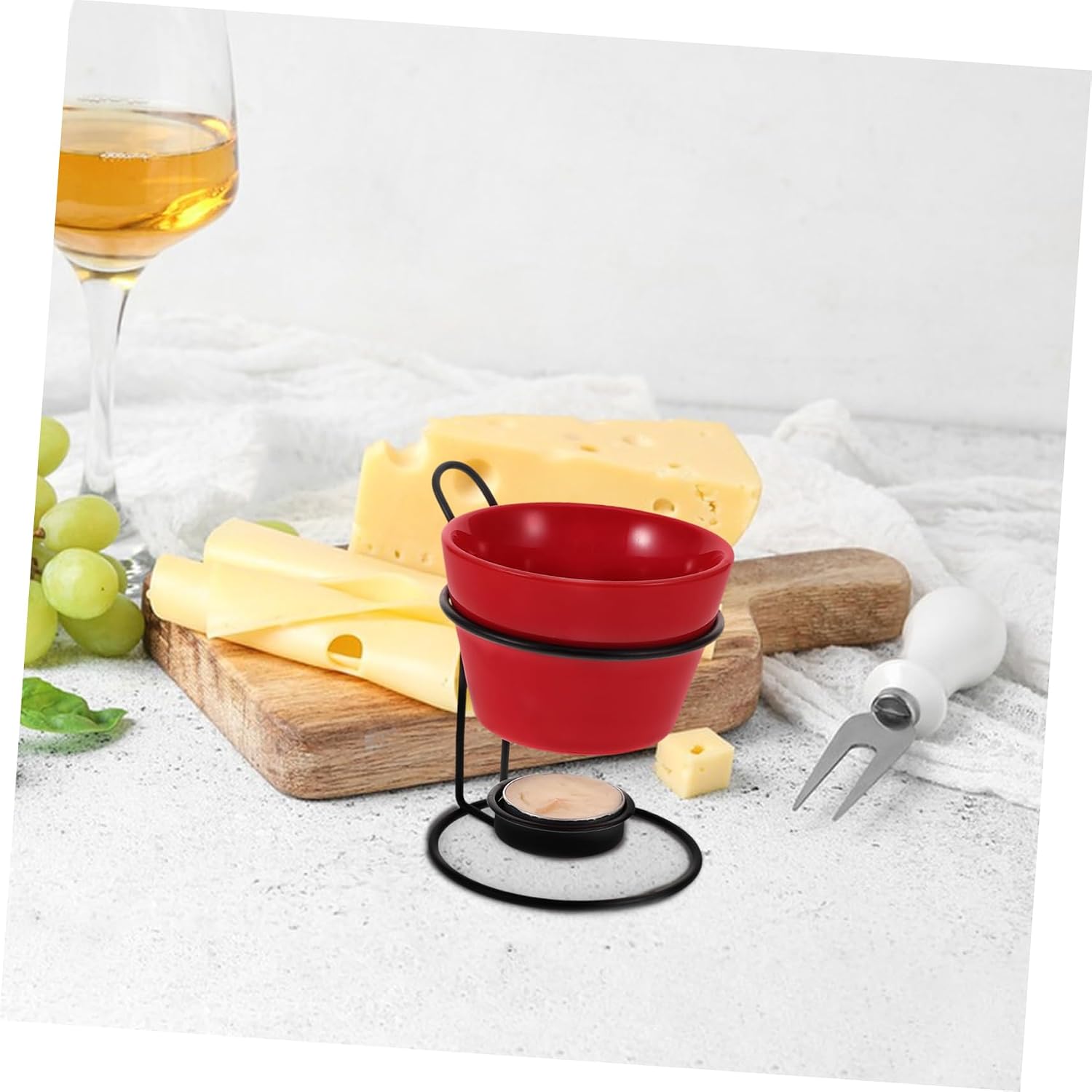 Ceramic Butter Warmer Set with Iron Rack, 150ml 2pcs