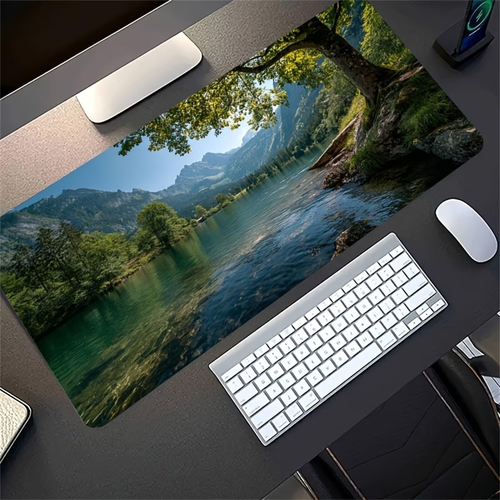 Alfombrilla de Ratón Gaming XXL 1000x500x2mm - Paisaje Natural - Alfombrilla Escritorio Grande con Base Antideslizante y Bordes Cosidos para PC, Oficina