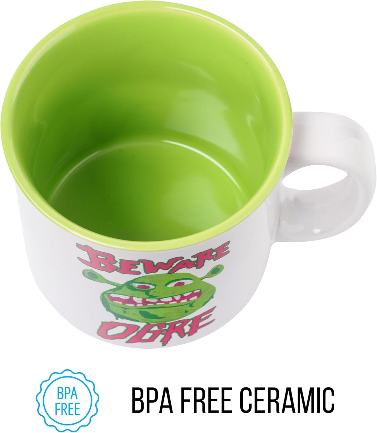 Silver Buffalo Shrek Beware Ogre Ceramic Camper Mug, 20 Ounces - Image 6