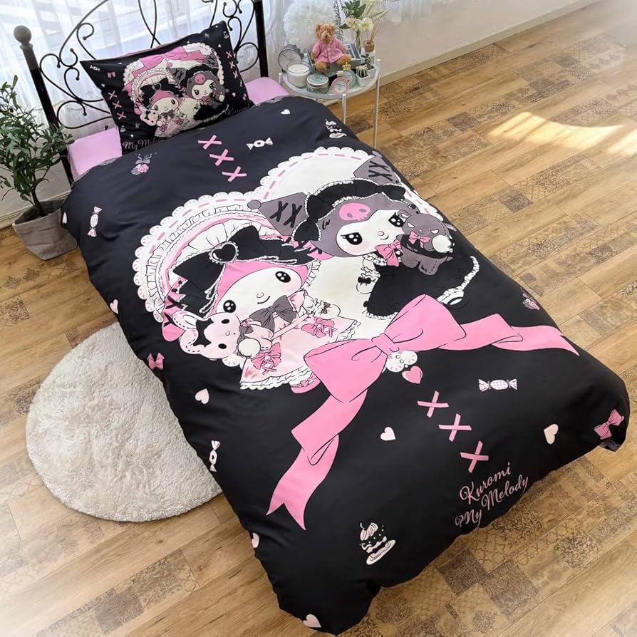 クロミ　シナモロール　マイメロ　掛け布団カバー、敷きパッド、枕、5点セット クロミシナモロールマイメロ掛け布団カバー、敷きパッド、枕、5