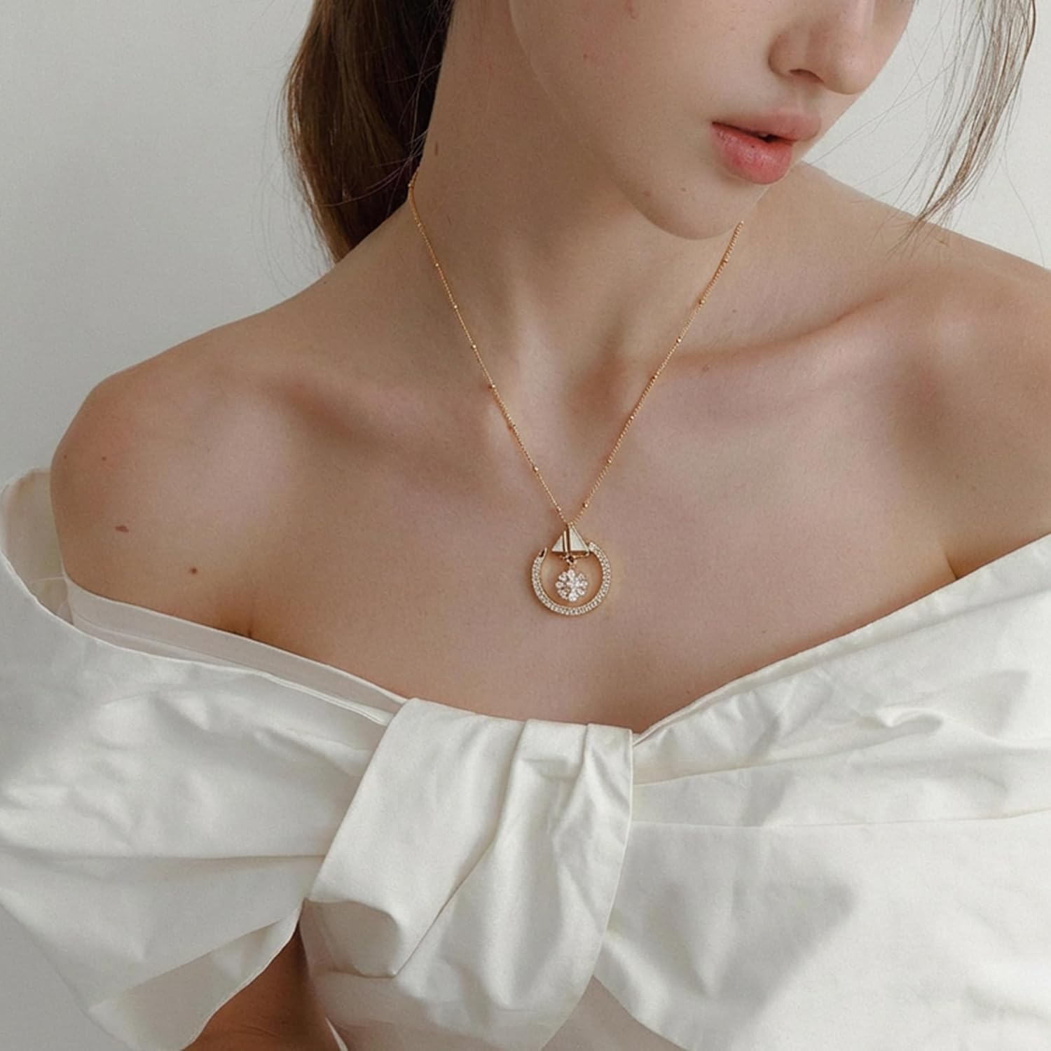 Gold Necklace for Women Sailboat 14K Gold-Plated Necklaces Dainty Chain with Sparkling Zirconia Crystal Pendant Stylish Personalized Gold Necklace Women's Gold Jewelry Perfect Birthday Gifts for Women - Image 8
