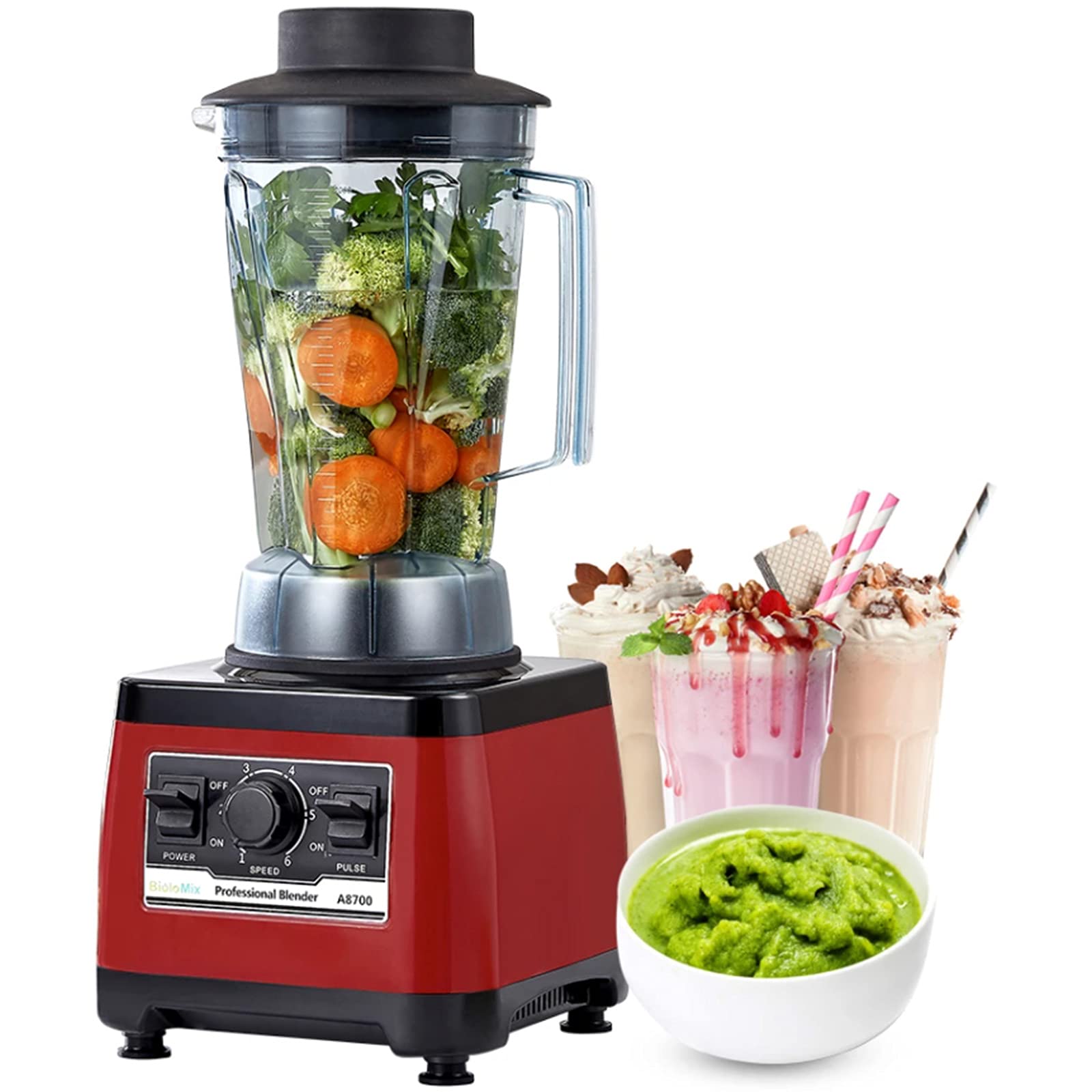 LKJHG Blender for Kitchen 2200W, Commercial Grade Heavy Duty Blender BPA-Free Tritan Jar, for Shakes Shakes Smoothies Ice, 70.5Oz Container