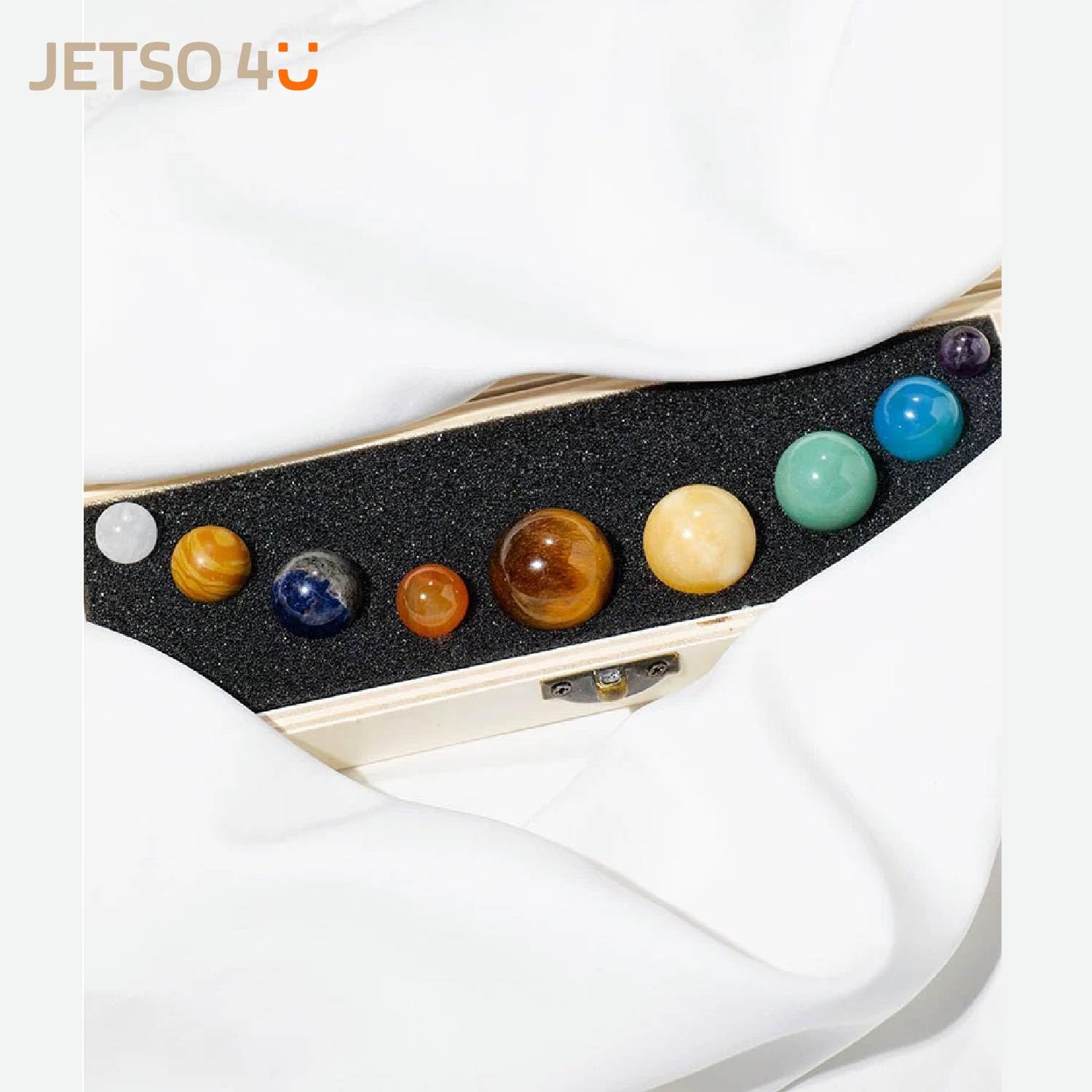 JETSO 4U Crystal Crystals Planet Set，Healing Crystals Chakra Gift