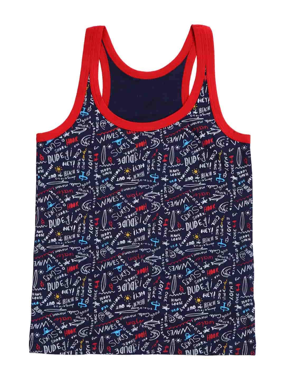 Kids Boys Assorted Coloured Printed Vest Pack of 3 - Image 5 thumbnail