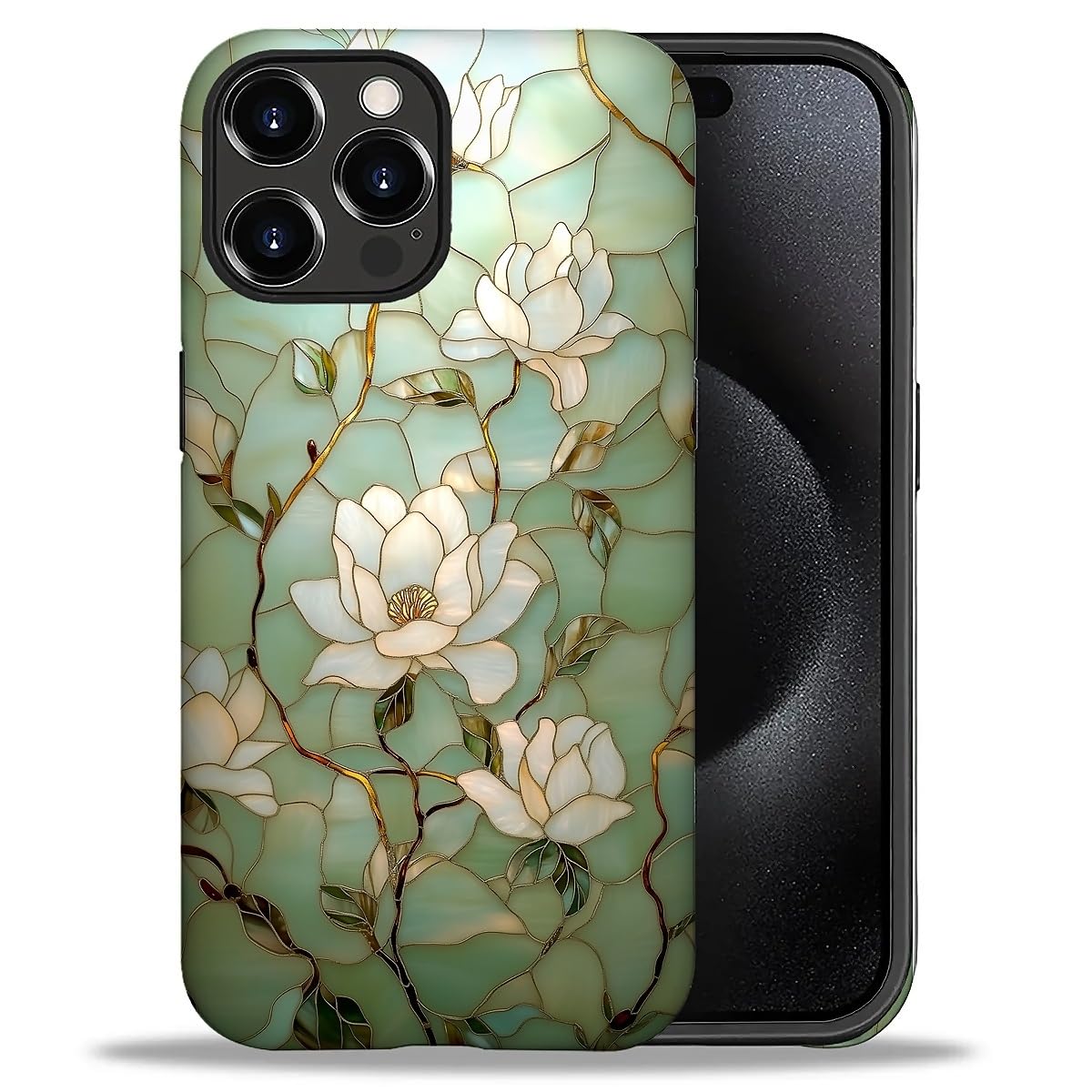 Punmada for iPhone 16 Pro Case,for Girl Women Boy Hard Hybrid Shell Shockproof Silicone Full Body Protective Matte Case for iPhone 16 Pro Jasmine