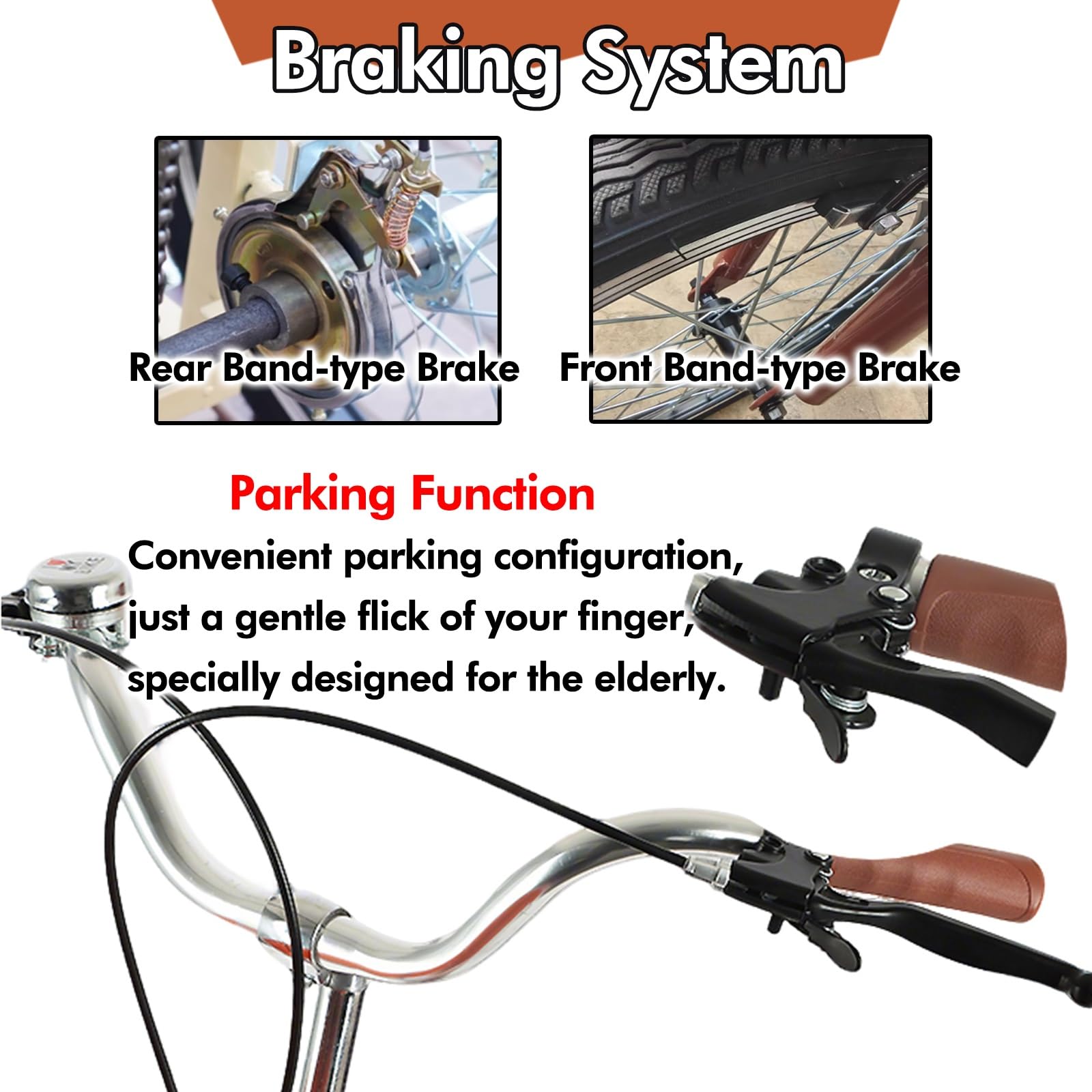 Adulti Tricicli for adulti Bicicletta da crociera leggera a tre ruote, triciclo per adulti a due posti, bici a tre ruote per il trasporto di passeggeri e merci, bici da viaggio per genitori(Beige)