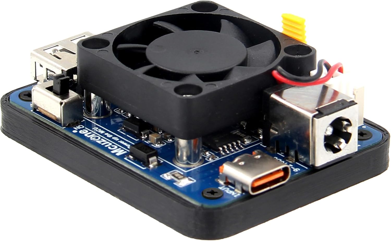 5V 5A Dual PD Power Supply Module with Cooling Fan | 9-24V to 5V Step Down Power Converter Expansion Board for Raspberry Pi 5