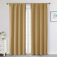Vista 108 de Cortinas opacas para dormitorio, sala de estar, juego de 2 paneles de 54 pulgadas de largo, cortinas de oscurecimiento de habitación con aislamiento