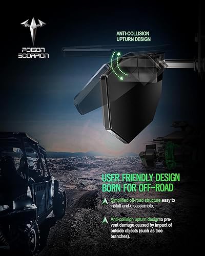 Miniatura 7 de Maverick X3 Espejo retrovisor, POISON SCORPION Aluminio UTV Espejo Centro Retrovisor Ajustable Negro 13356-12533 Compatible con Maverick X3 TurboR