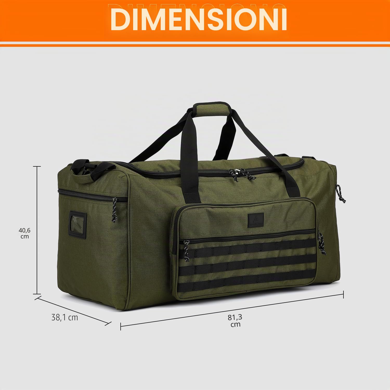 120L Borsone da Viaggio Grande Borsa Palestra per Uomo Donna Borsoni Sportivo Resistente Extra Grandi XL con Tracolla per Viaggi, Campeggio, Sport, Verde