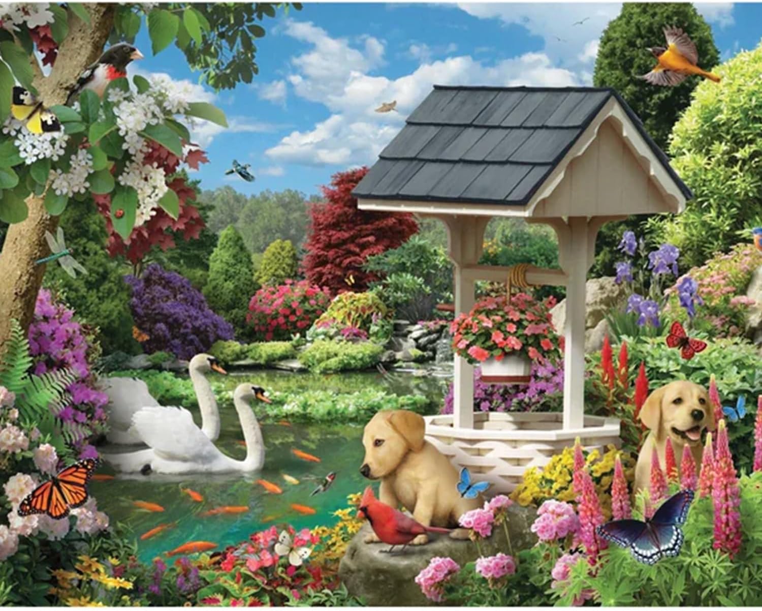 Bits and Pieces 100 Piece Puzzles for Adults - Alan Giana 3-Pack - 100 Extra Large Pieces 15" x 19" Jigsaw Puzzles, at The Water's Edge, No 2 Pieces Alike
