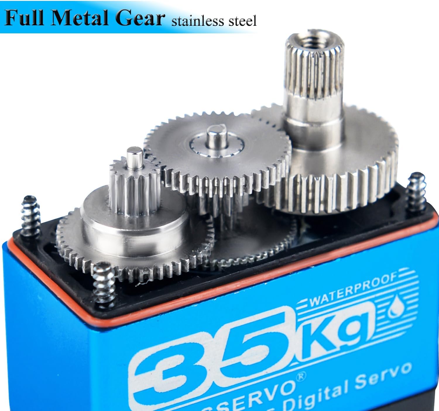 2pcs DS3235 PRO 35KG Waterproof Digital Servo Motor Coreless High Torque Servo with Stainless Steel Gear & 25T Horn, 270° Control Angle for 1/8 & 1/10 RC Climbing Cars IP66 Rated PWM Control