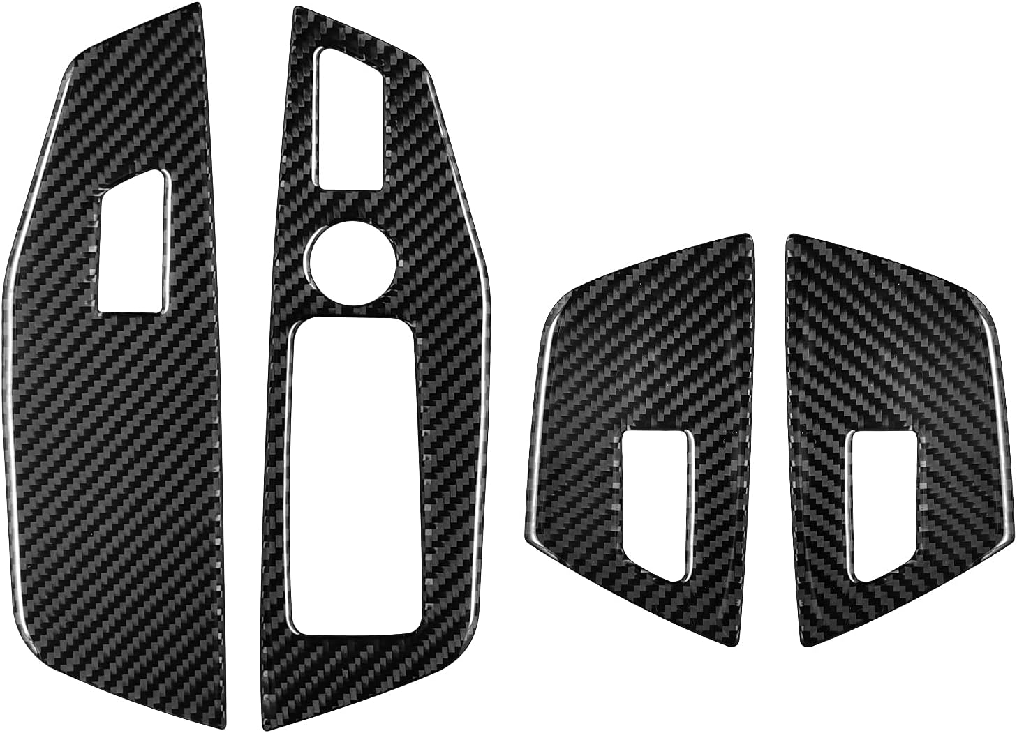 Compatible with Carbon Fiber Door Window Control Panel Door Window Switch Frame Decoration Trim Cover Interior Decoration Stickers for BMW X3 G01 G08 2018 2019 2020 2021 (4PCS Black)