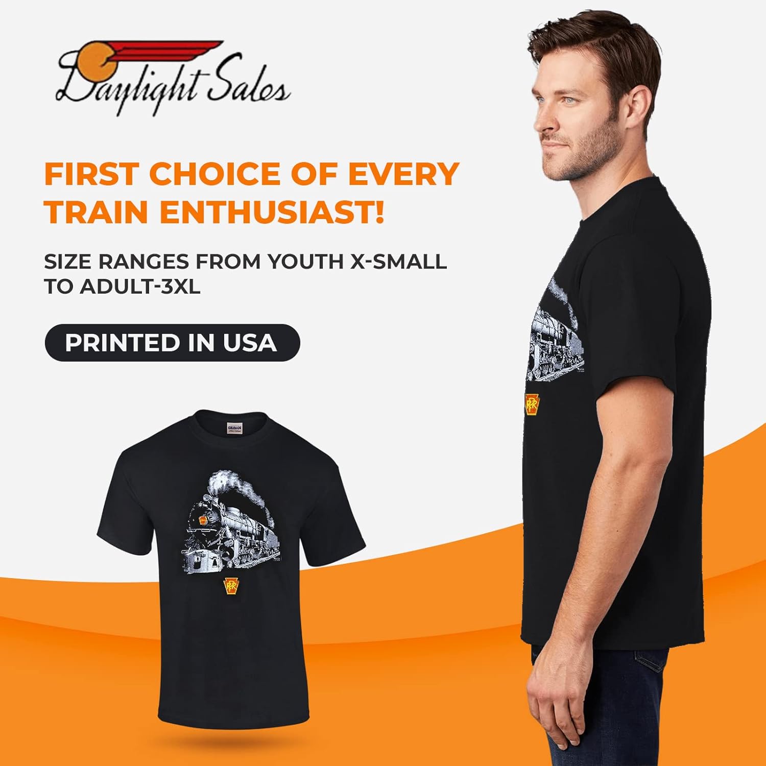 Daylight Sales Pennsylvania Railroad K4 1361 Authentic Railroad T-Shirt Tee Shirt [139g] - Image 2