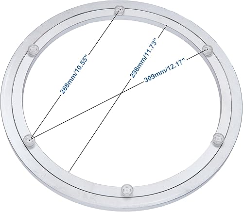 Miniatura 5 de Placa giratoria de aluminio resistente Lazy Susan con rodamiento giratorio para mesa de comedor (14 pulgadas)
