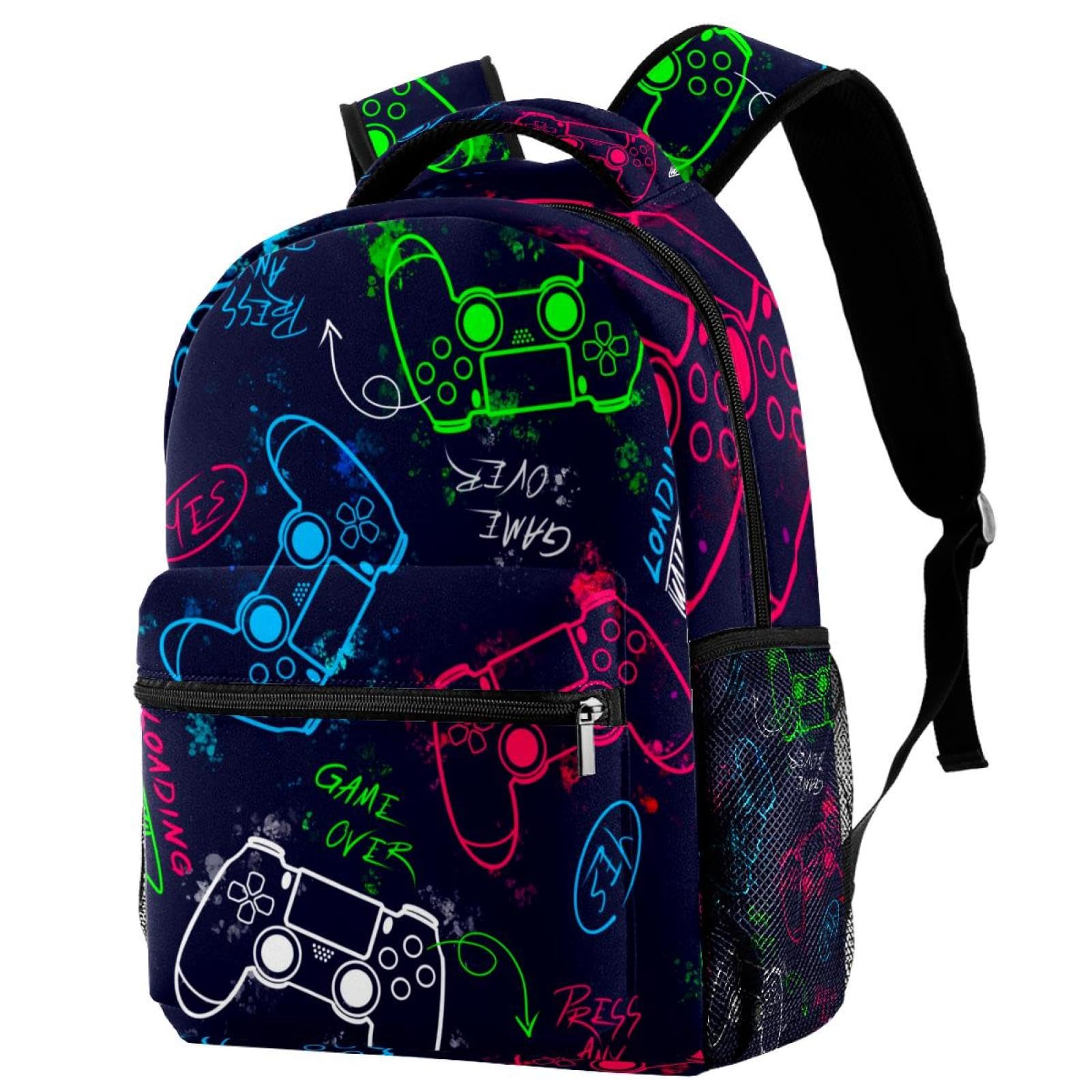 JUZGTSIT Cool Game Controller School Bag School Backpack for Boys Rucksack Bookbag Travel Backpack