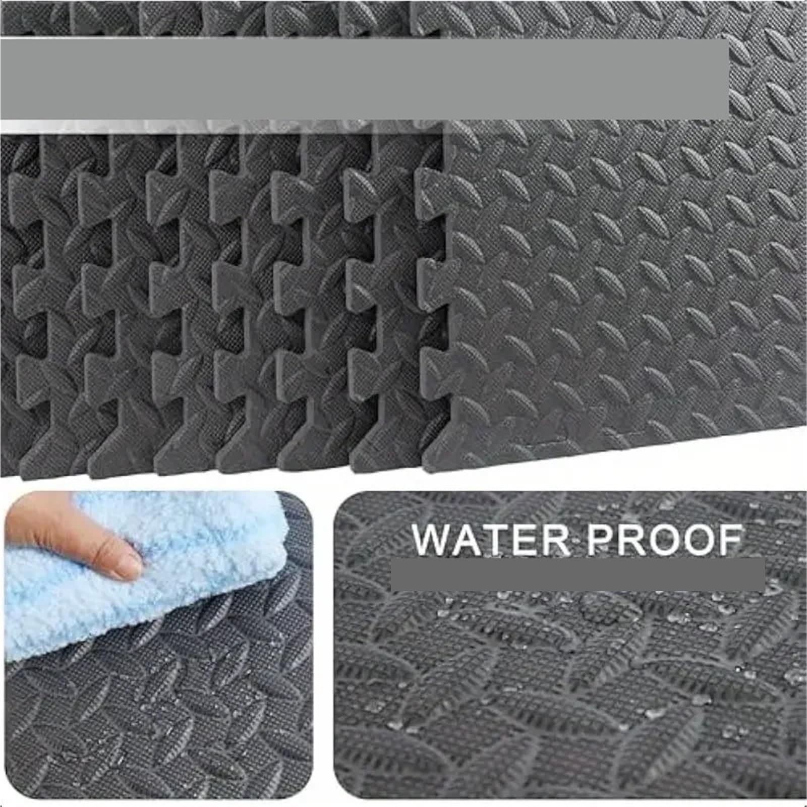 Baldosas de Espuma entrelazadas for Suelo, alfombras Entrenamiento Fitness fácil Montaje, Estera entrelazada Suave, Yoga for el hogar, 8 Uds para Gimnasio(Black)