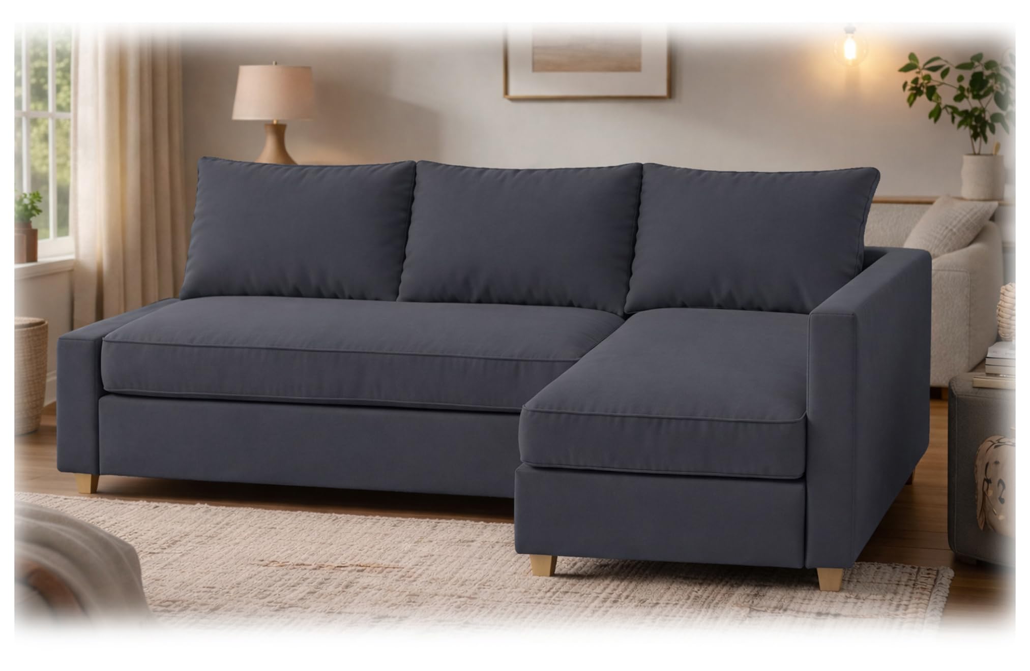 HomeTown Market Langlebig Friheten Sofa bezug, kompatibel mit IKEA Friheten-Schlafsofa, Eckbezug. Nur Sofabezug. (Polyester Dunkelgrau Links Länger)