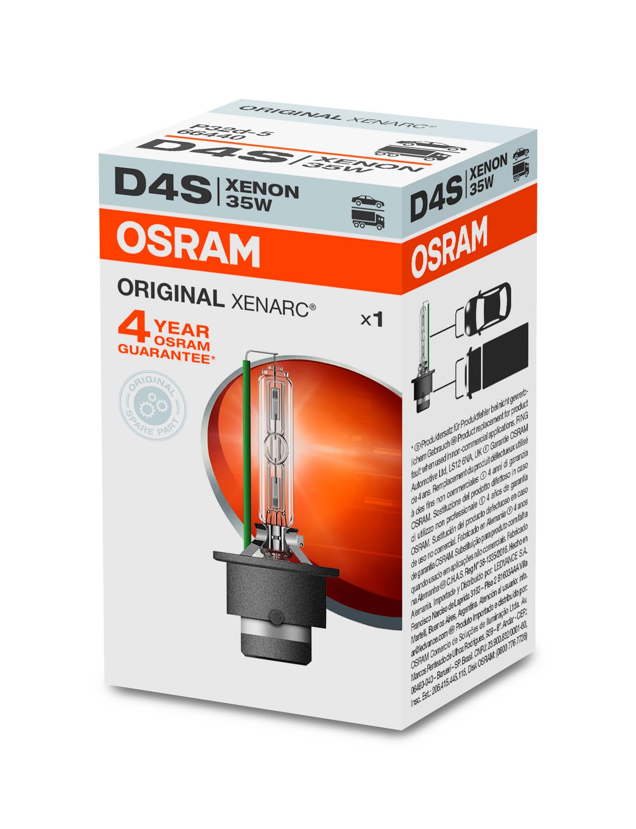 Amazon.com: OSRAM XENARC ORIGINAL D4S HID, xenon headlight bulb