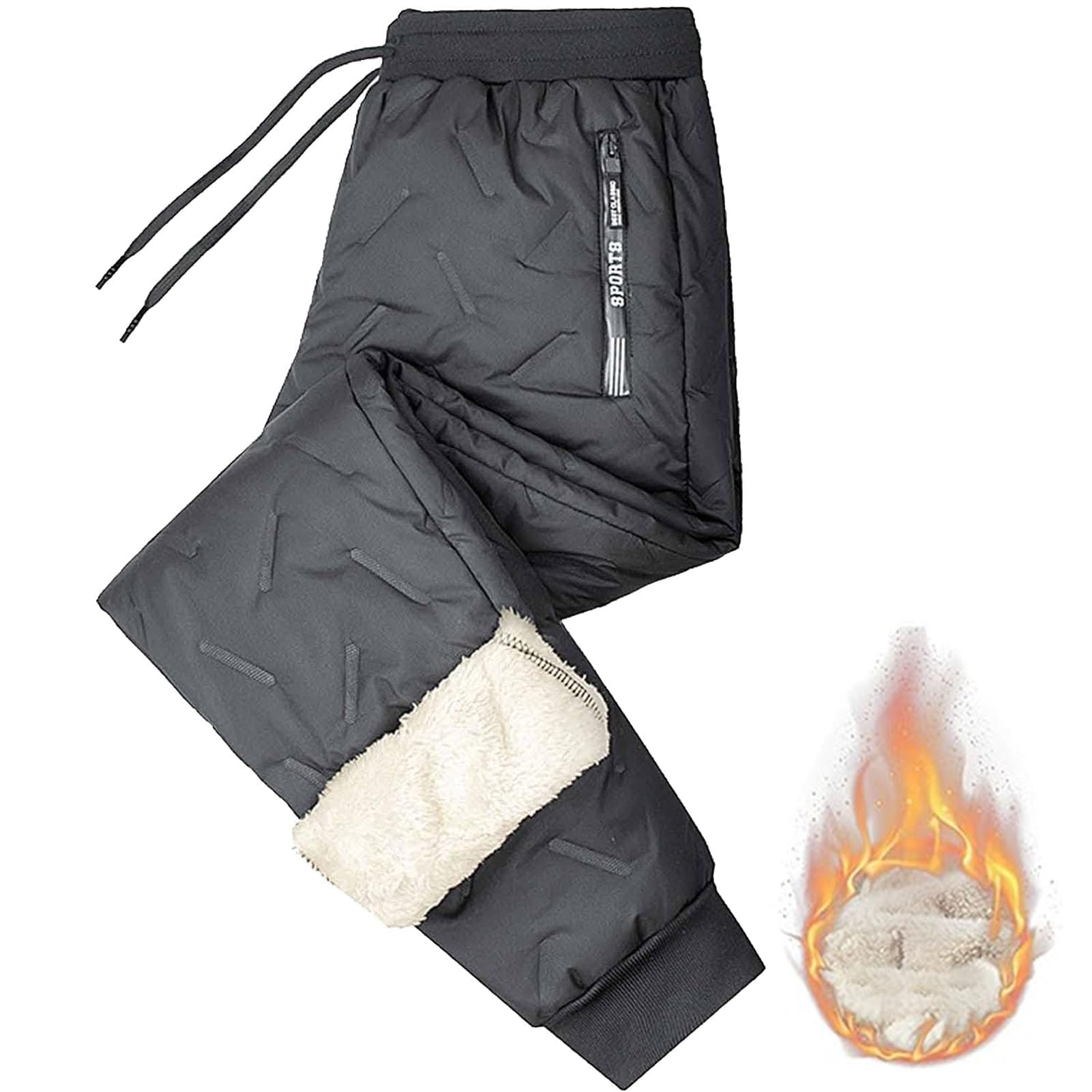 INGKE Dododz Unisex Fleece Trousers,Unisex Fleece Jogging Bottoms,Dododz Fleece Trousers, Waterproof and Warm (Gray-A,7XL)