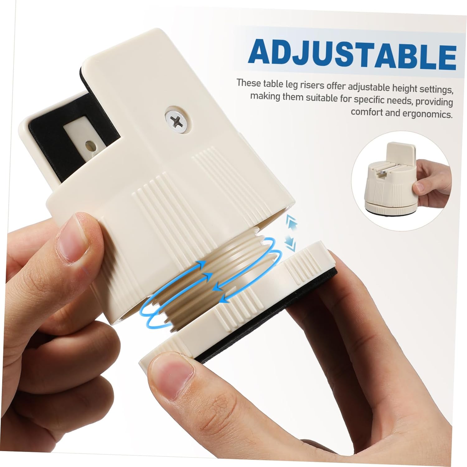 4pcs Adjustable Furniture Risers Heavy Duty Table Bed Frame Elevators Secure Clamp Design Ergonomic Height Settings Easy Installation for Sofa and Desk Use