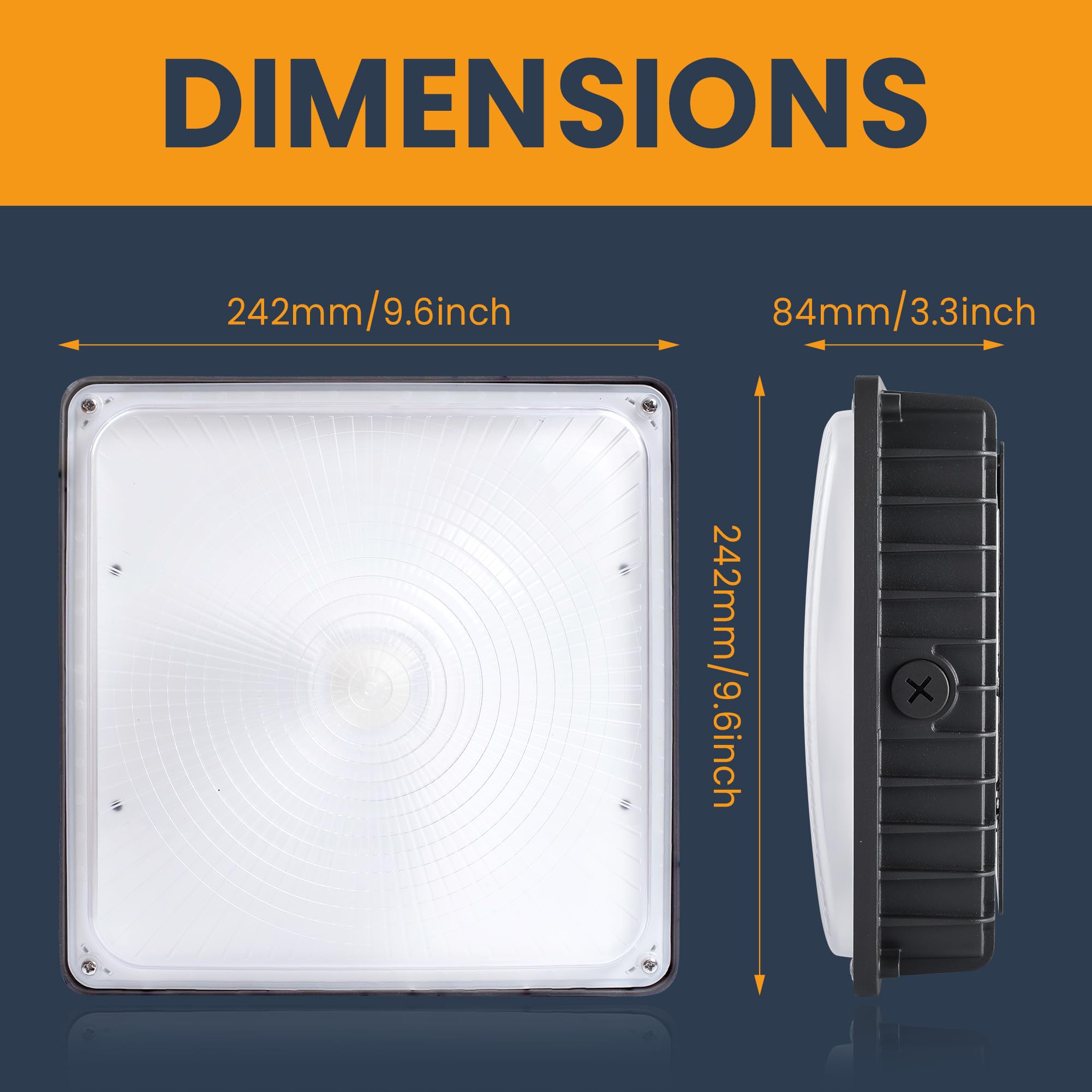 70W LED Canopy Lights 4Pack 30 45 60 70W Selectable 3CCT 3000 4000 5000K Commercial LED Canopy Lights — view 7