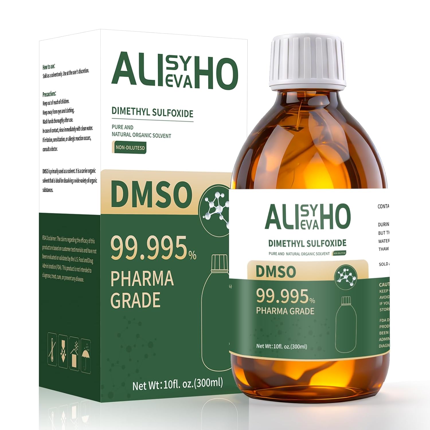 DMSO 10 oz (Purity 99.995%) Pharmaceutical Grade - Dimethyl Sulfoxide, 10 oz Glass Bottle Packaging