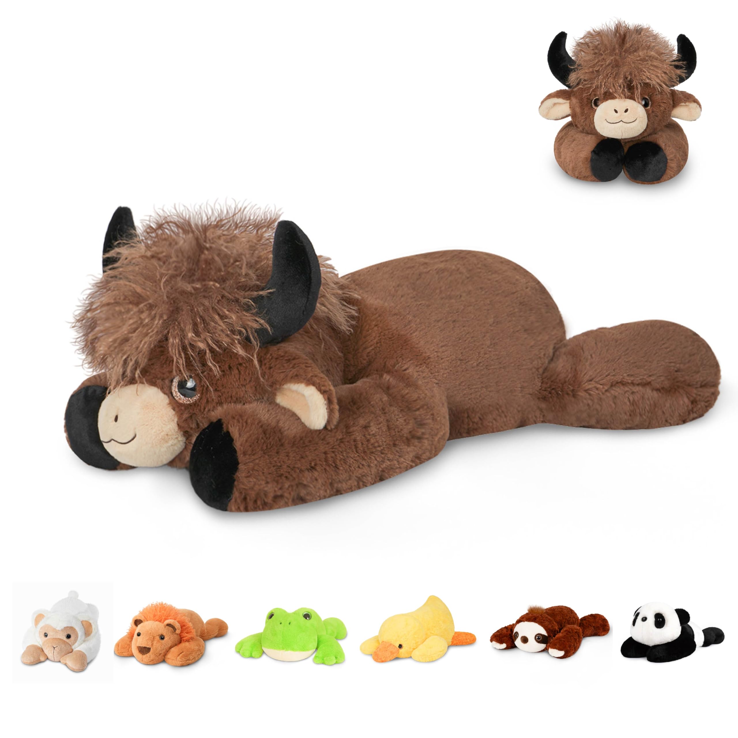 Niuniu Daddy Weighted Stuffed Animals, 20 in 3.3 lbs, Highland Cow Plush