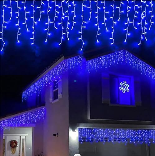 Miniatura 12 de YEGUO Luces LED de Carámbanos de 66 pies para Exteriores, 800 LED, 160 Gotas Luces de Carámbanos de Navidad Conectables, 8 Modos Luces de Carámbanos