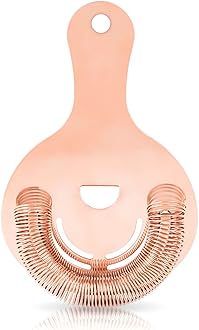 Hawthorne Cocktail Strainer, Stainless Steel Bar Strainer with Copper Finish for Standard and Large Mixing Glasses, Boston Shakers and Shaker Tins, Home Bar Essentials, Bartender Tool, Set of 1