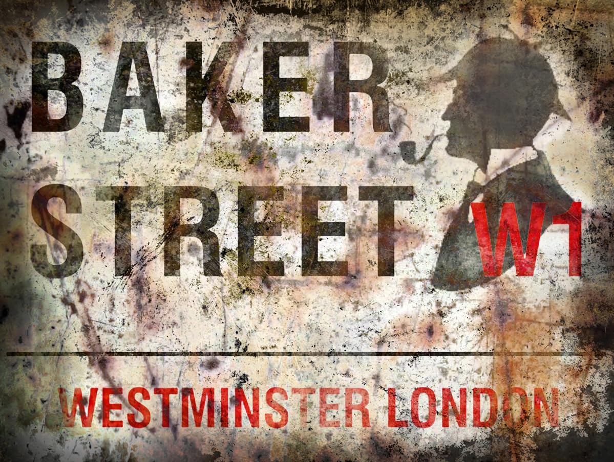 The Rusty Apples Metal Sign Co Sherlock Holmes - Baker Street London Street Metal Sign Wall Art 3 Sizes To Choose