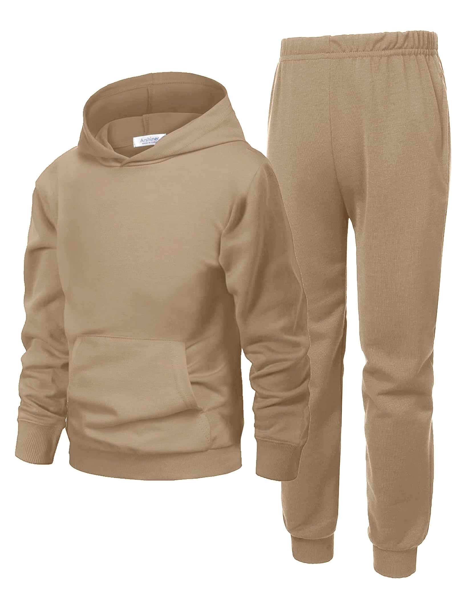 Arshiner Boys Athletic Sweatsuit Pullover Hoodie Sweatshirt and Joggers Set