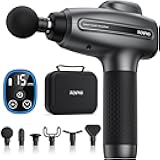Massage Gun Deep Tissue, Percussion Muscle Massage Gun for Athletes, Electric Handheld Massager Gun for Pain Relief Relax 6 Massage Head, 15 Speed (Black)