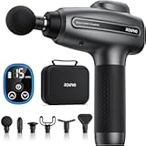 Massage Gun Deep Tissue&comma; Percussion Muscle Massage Gun for Athletes&comma; Electric Handheld Massager Gun for Pain Relief Relax 6 Massage Head&comma; 15 Speed &lpar;Black&rpar;