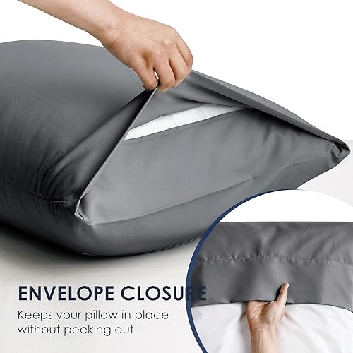 Miniatura 124 de FreshCulture Sage Green Pillowcases Queen Size 12 Pack - Bulk Pillowcase Set - Envelope Closure - Soft Brushed Microfiber Fabric - 20x30 Inches